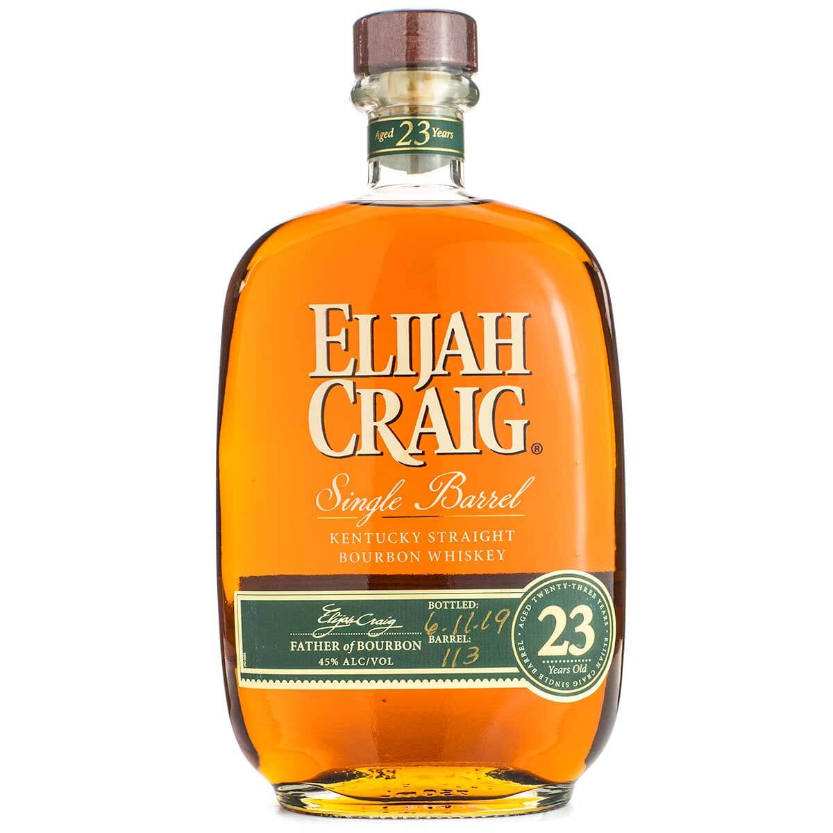 Elijah Craig 23 Year Old Single Barrel bottle