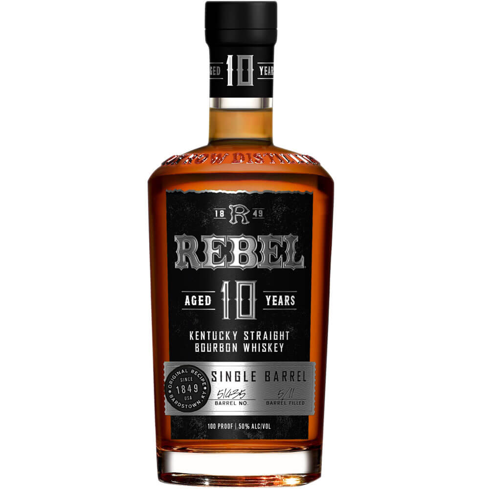 Rebel 10 Year Single Barrel Bourbon bottle
