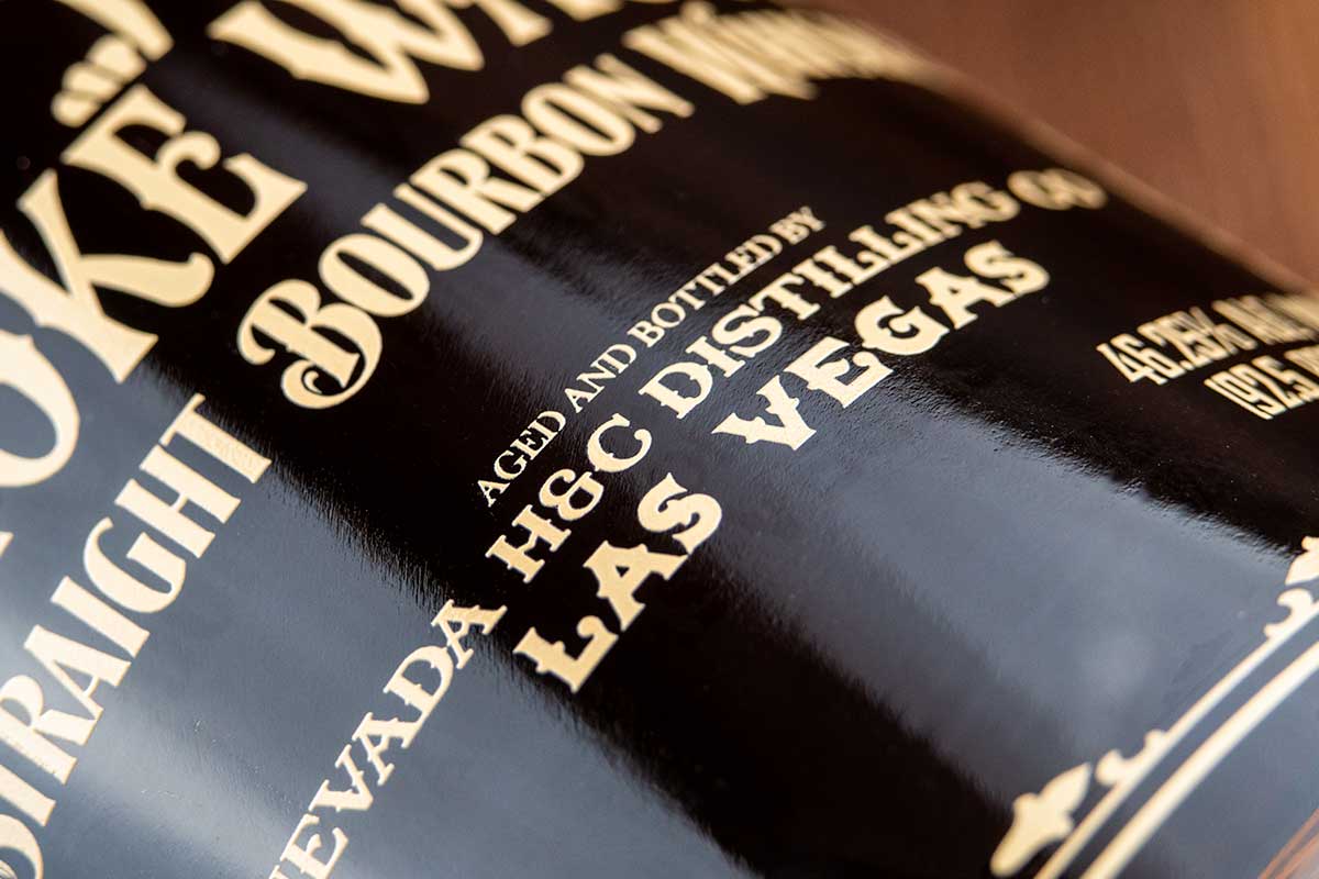 Smoke Wagon Straight Bourbon Whiskey - Las Vegas label