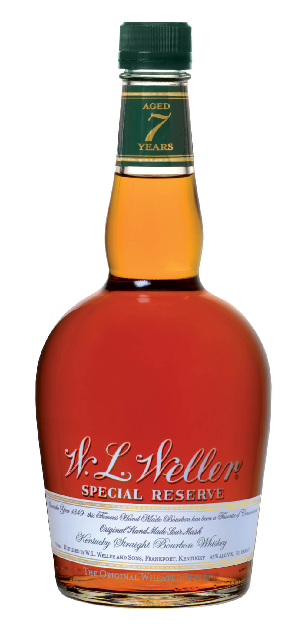 Older W.L. Weller Special Reserve bottling with a 7 year age statement on the neck