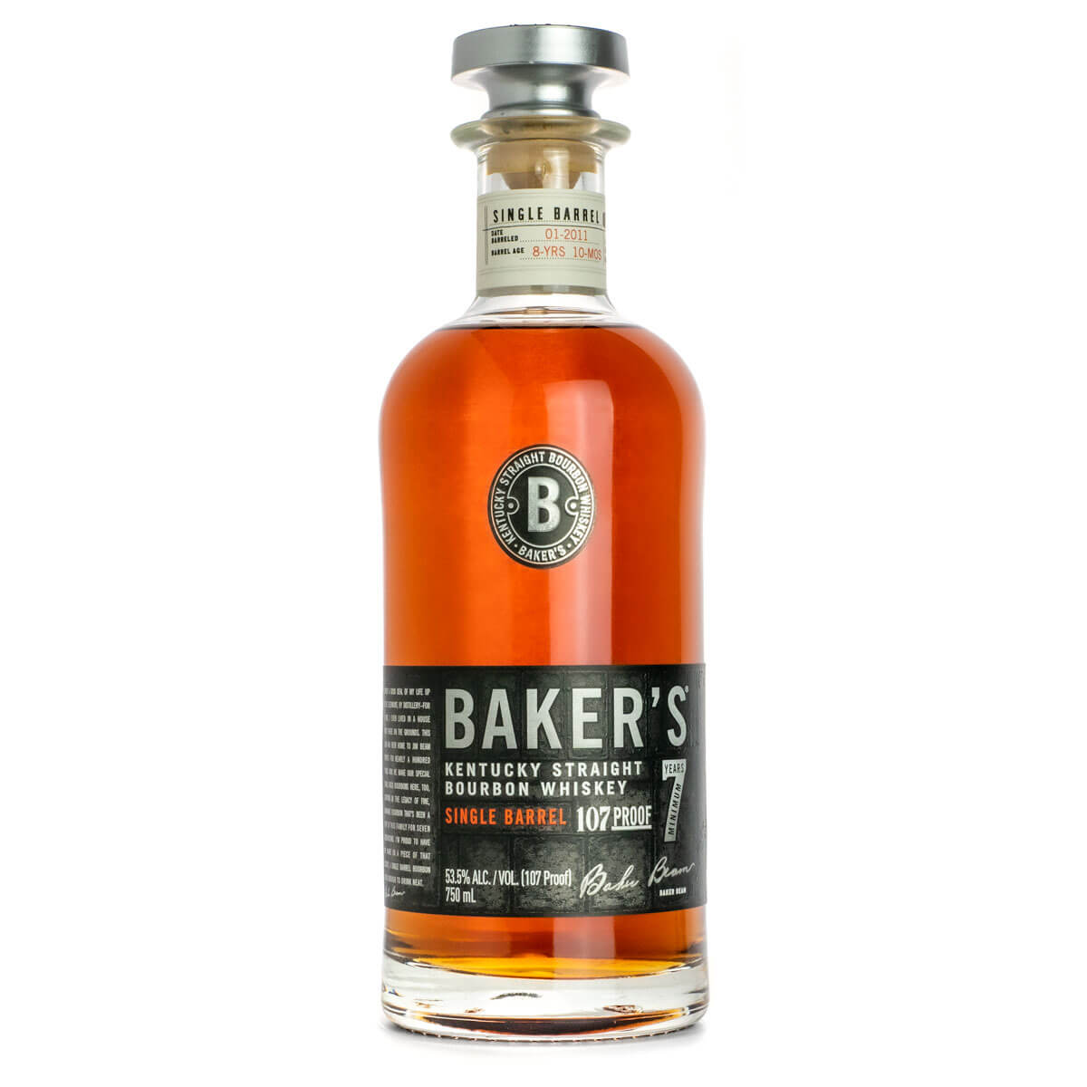Baker's Single Barrel Bourbon bottle