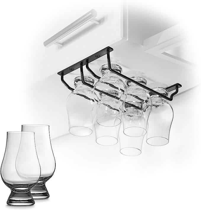 CairnCradle Under Cabinet Whiskey Glass Rack