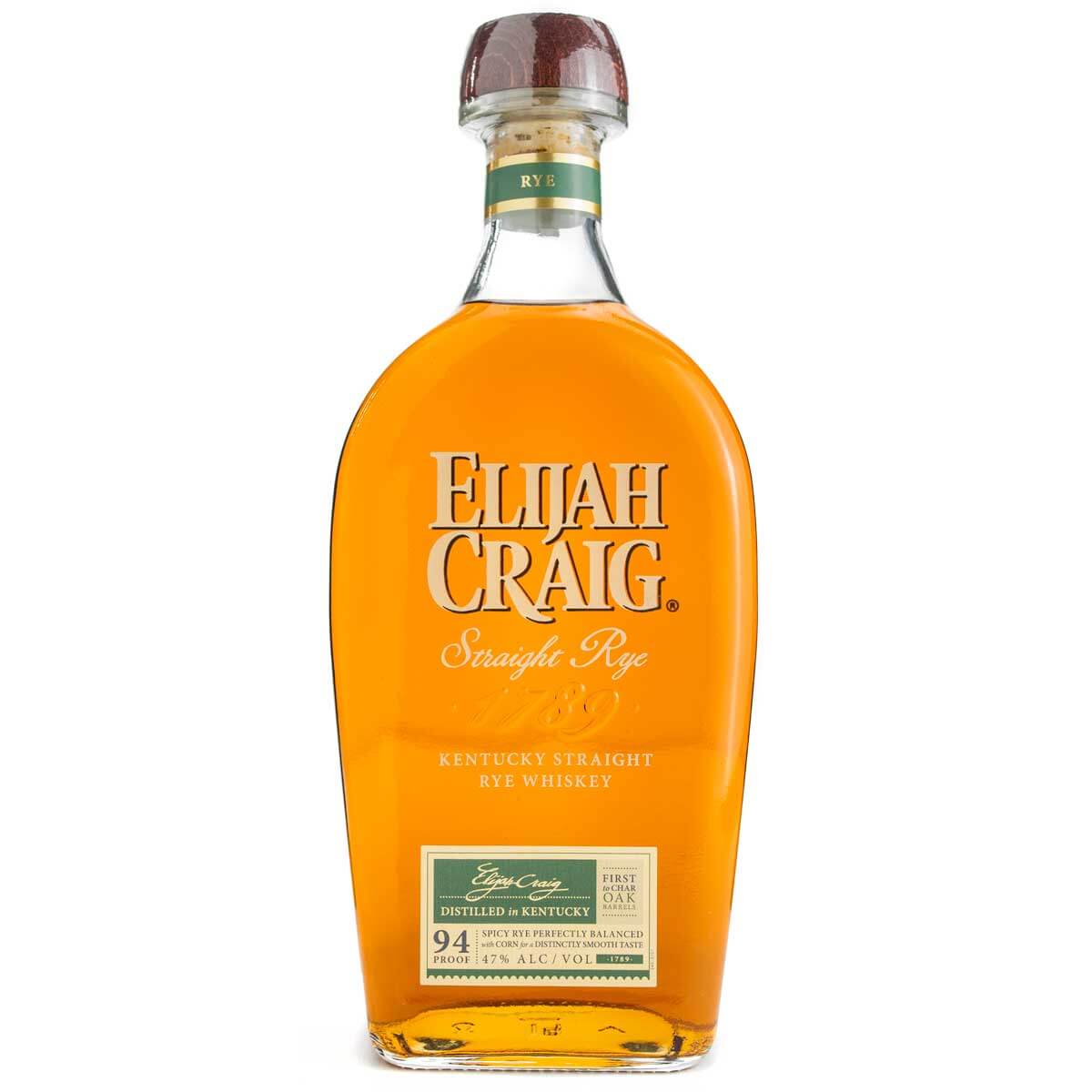 Elijah Craig Straight Rye bottle