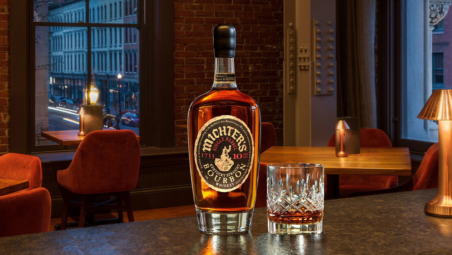 Michter's 10 Year Bourbon bottle and pour