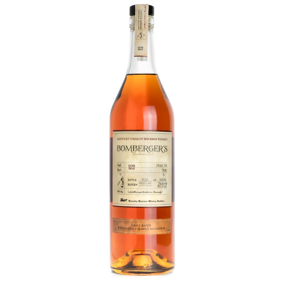 Bomberger's Declaration Bourbon Whiskey Bottle