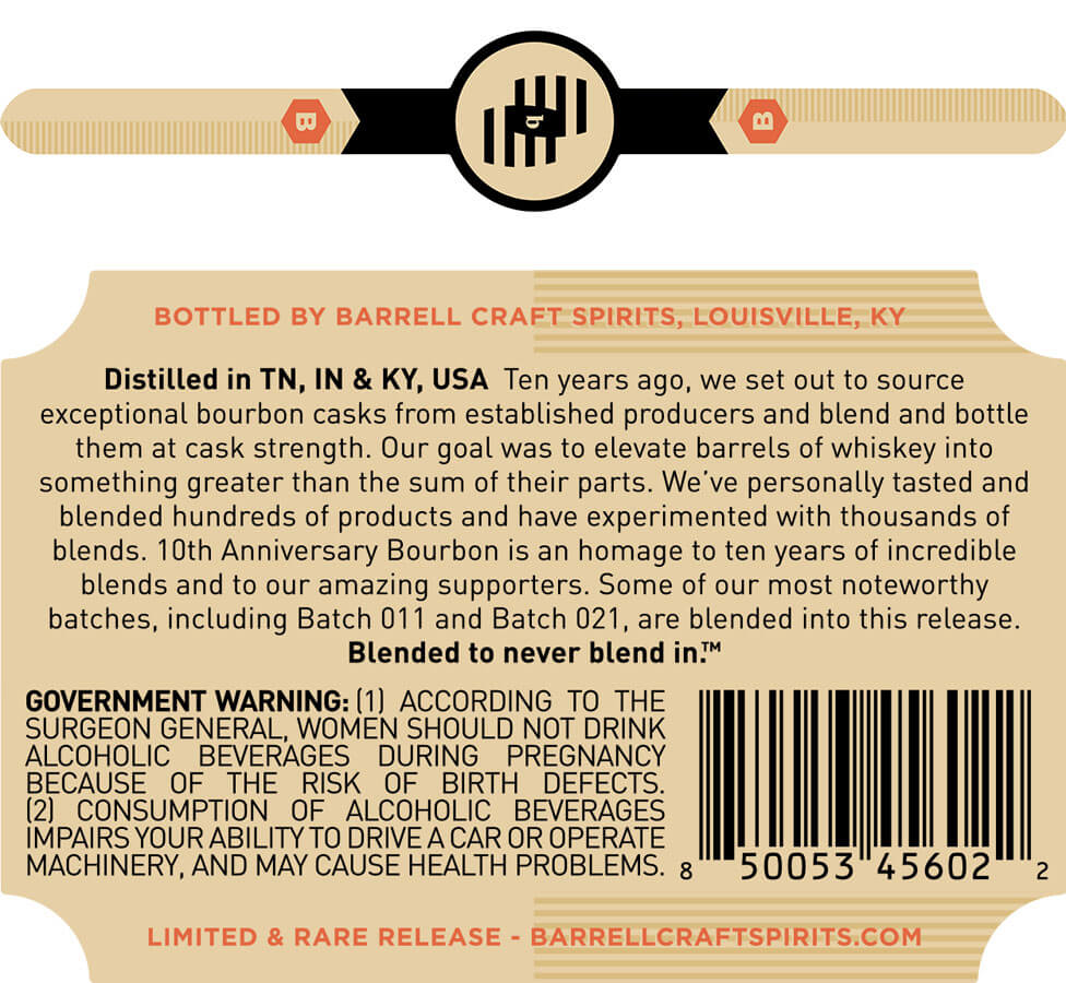 Back label and tax strip