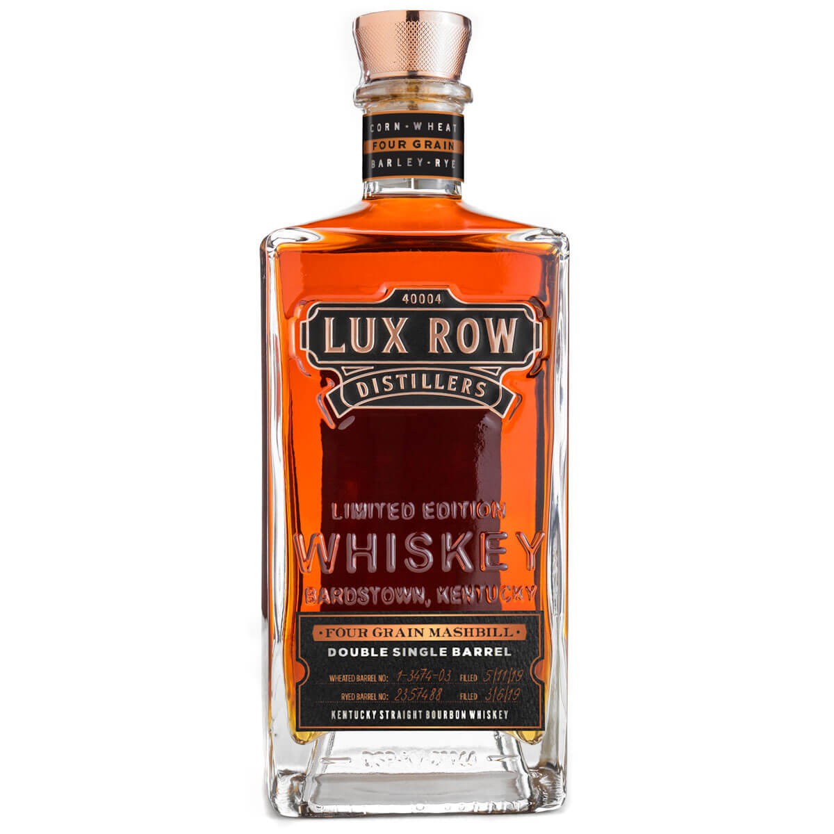 Lux Row Four Grain Double Single Barrel Bourbon bottle