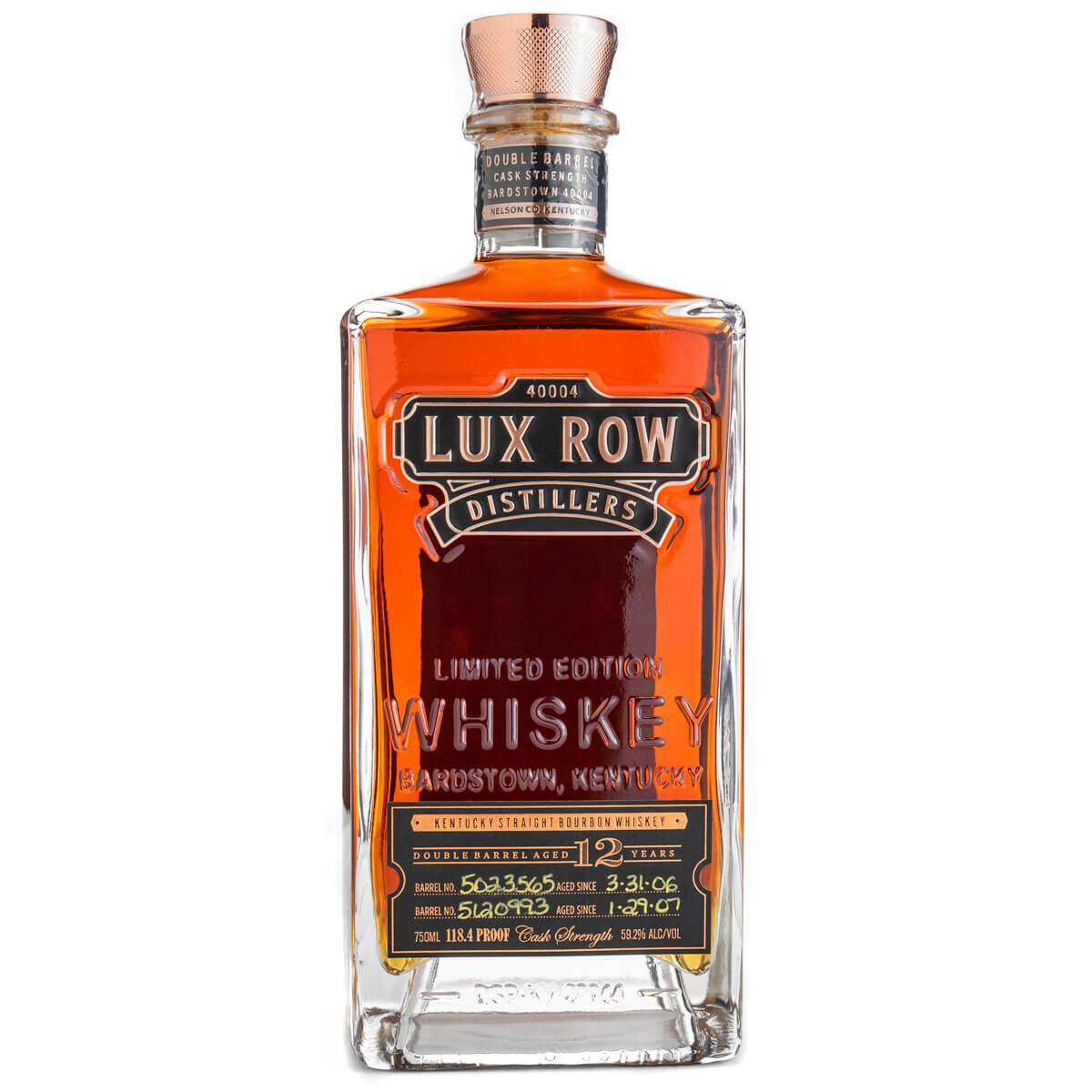 Lux Row Distillers 12 Year Double Barrel Kentucky Straight Bourbon Whiskey bottle