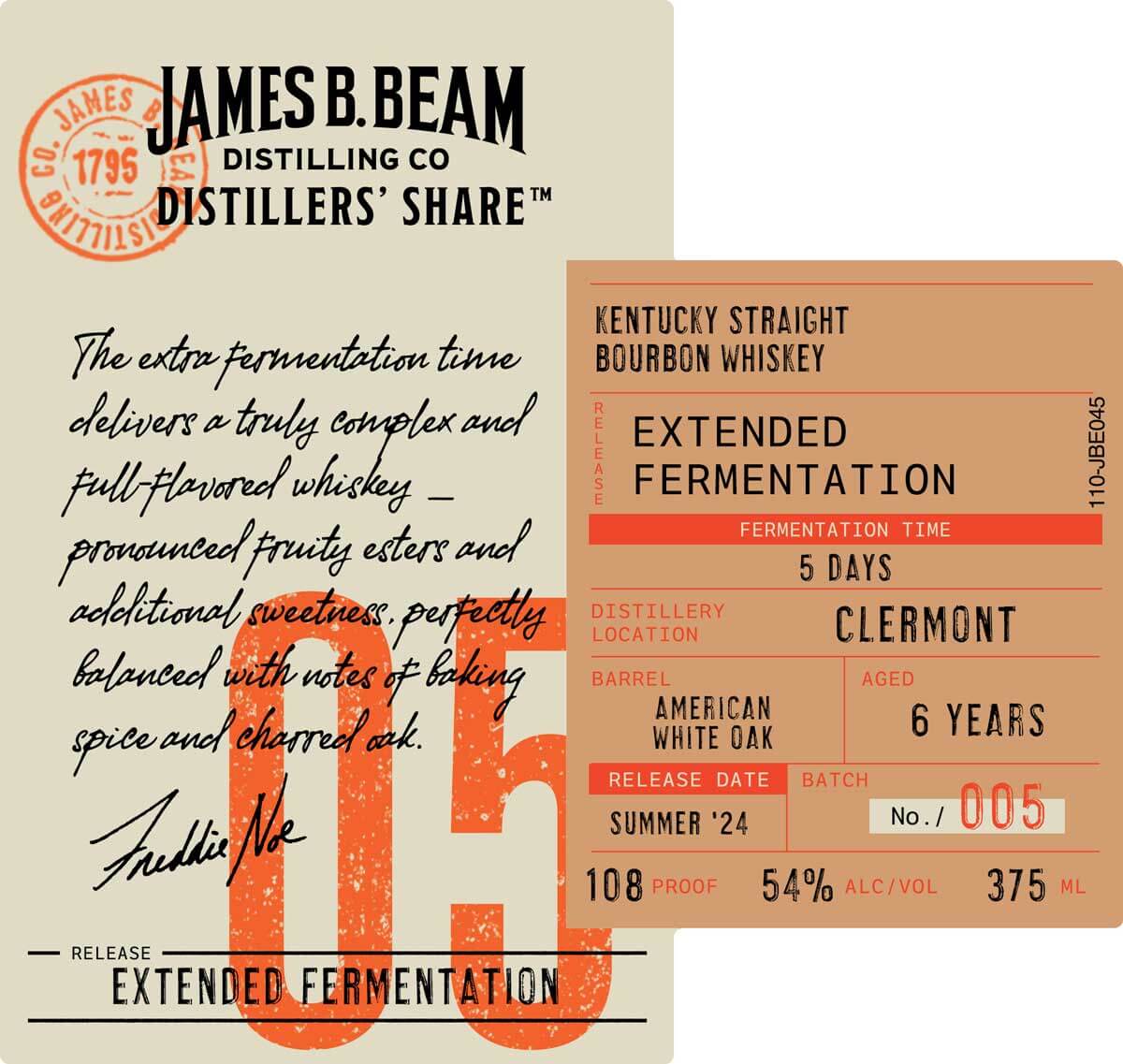 James B. Beam Distilling Co. Distiller's Share No. 05: Extended Fermentation front label
