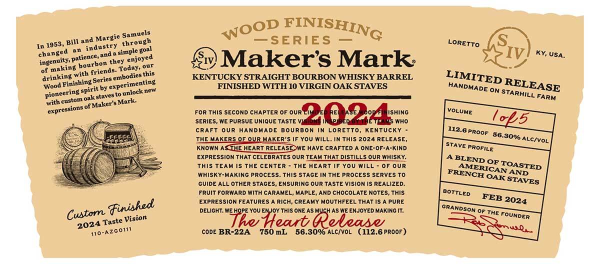 Maker's Mark Wood Finishing Series 2024 The Heart Release release details