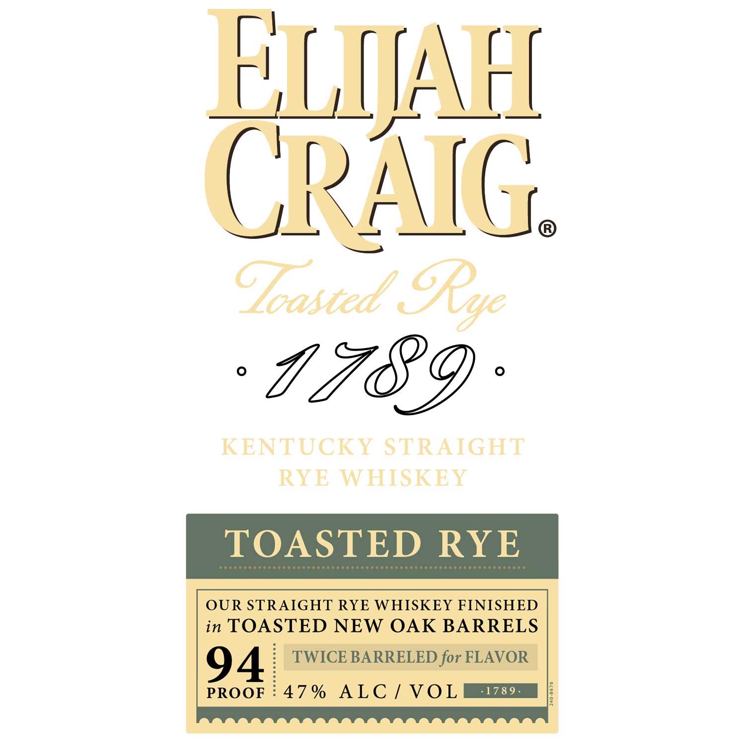 Elijah Craig Toasted Rye front label