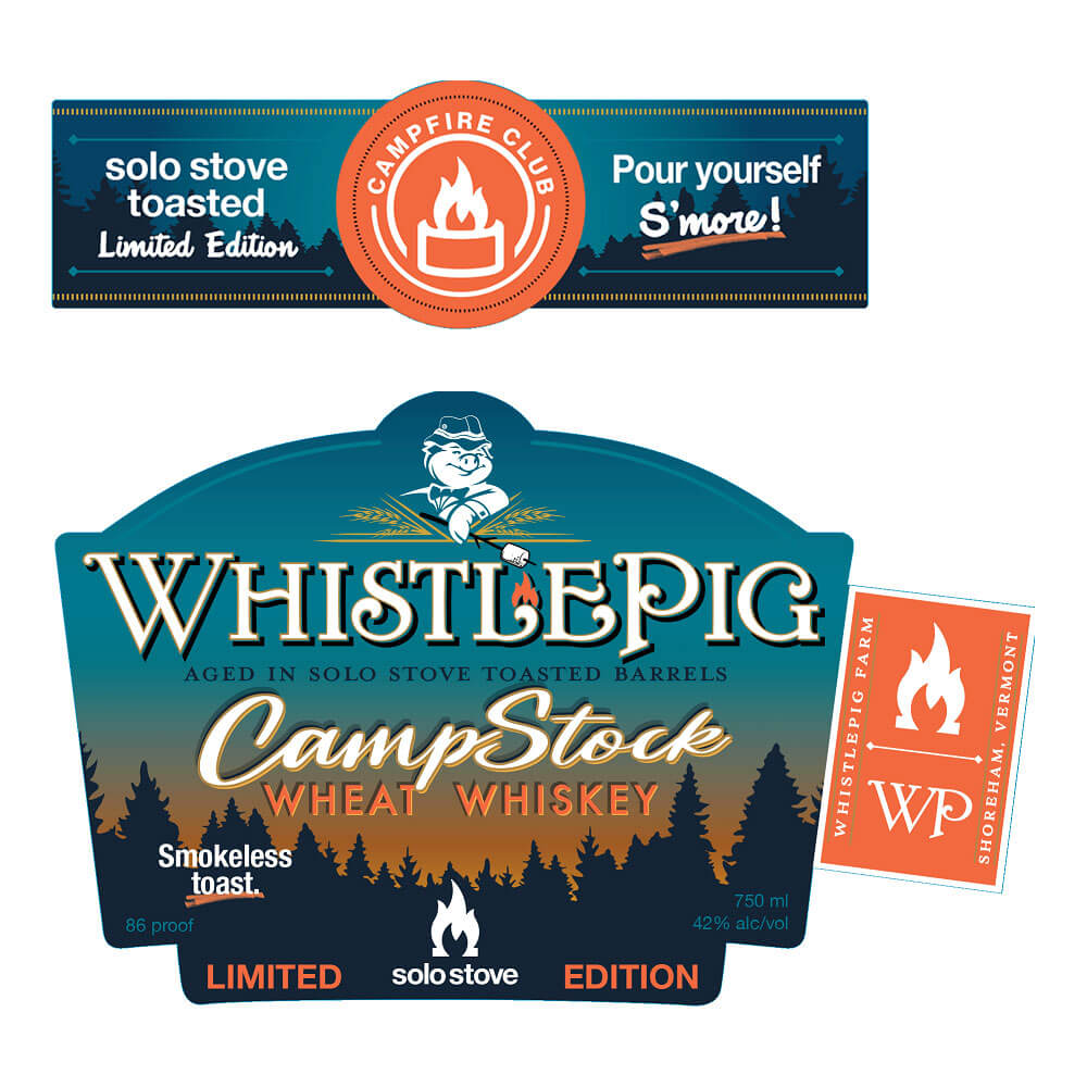 WhistlePig CampStock Wheat Whiskey front label